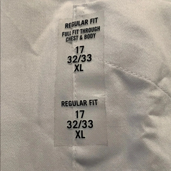 Van Heusen White Dress Shirt Regular Fit Flex Collar Solid Collar XL Size 17 New - Picture 5 of 8